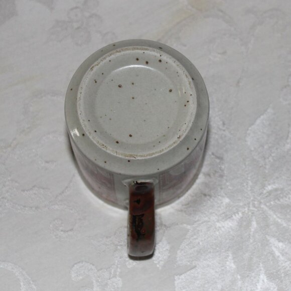 Otagiri Style Speckled Stoneware Mug | MCM Geometric Abstract Design - Picture 6 of 16